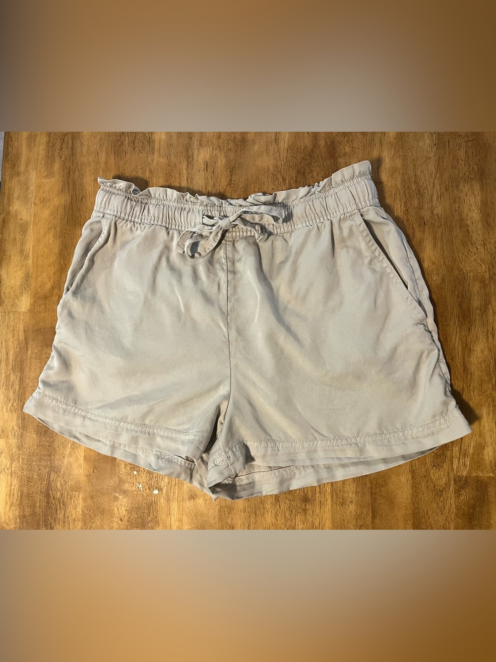 C&C California Beige Lyocell Drawstring Shorts